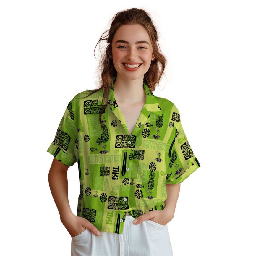 Alien Tiki Motifs Hawaiian Shirt Top rated