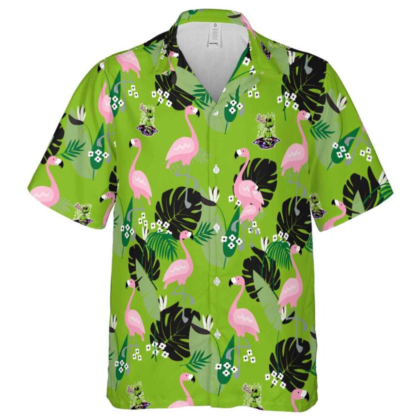 Alien Tropical Flamingo Hawaiian Shirt Fashion forward