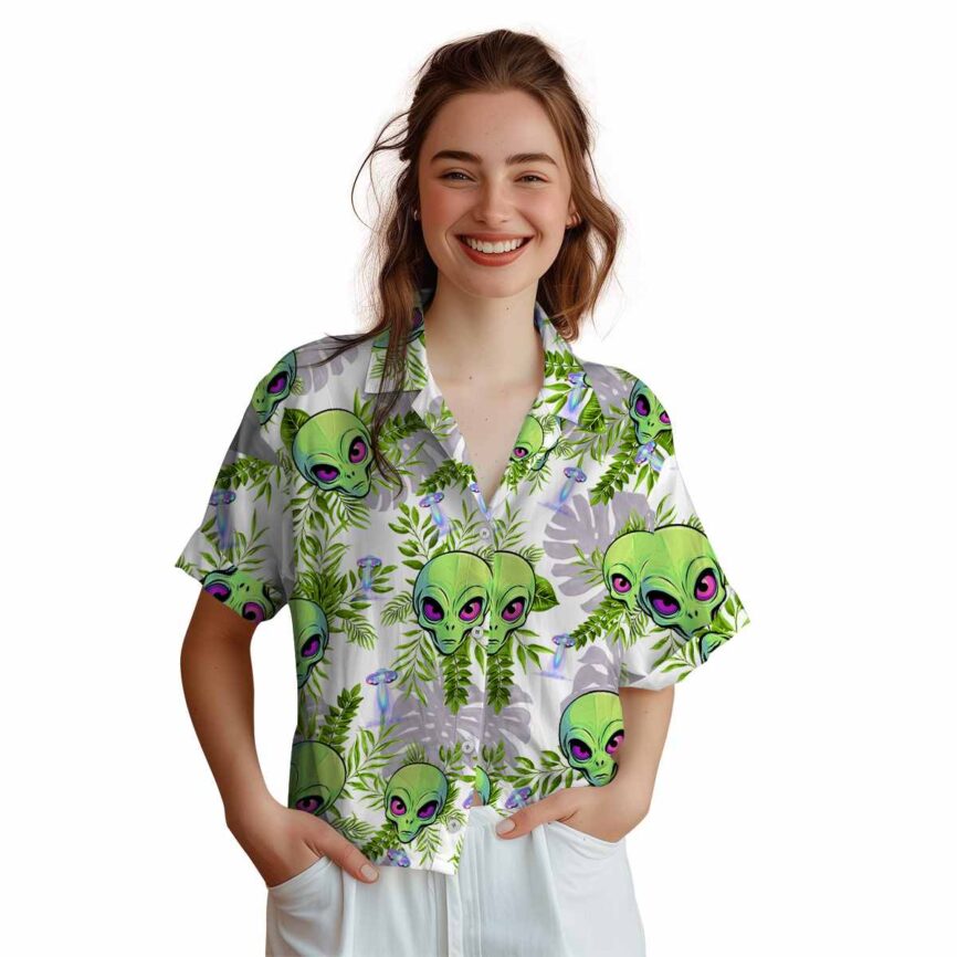 Alien Tropical Fronds Hawaiian Shirt Top rated