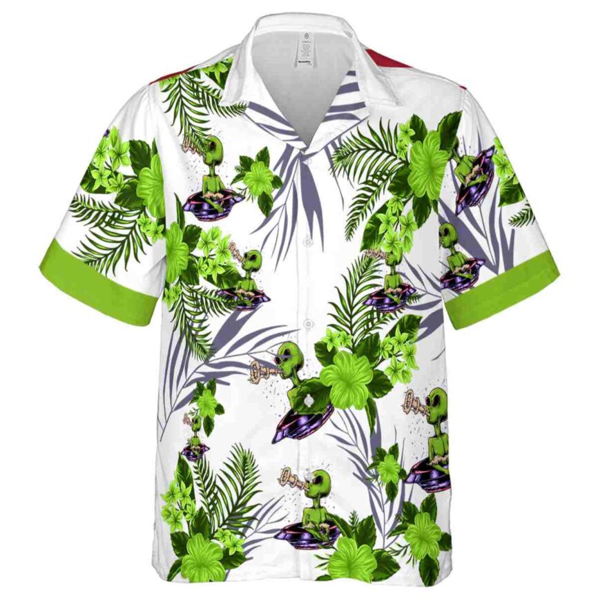 Alien US Flag Floral Hawaiian Shirt Fashion forward