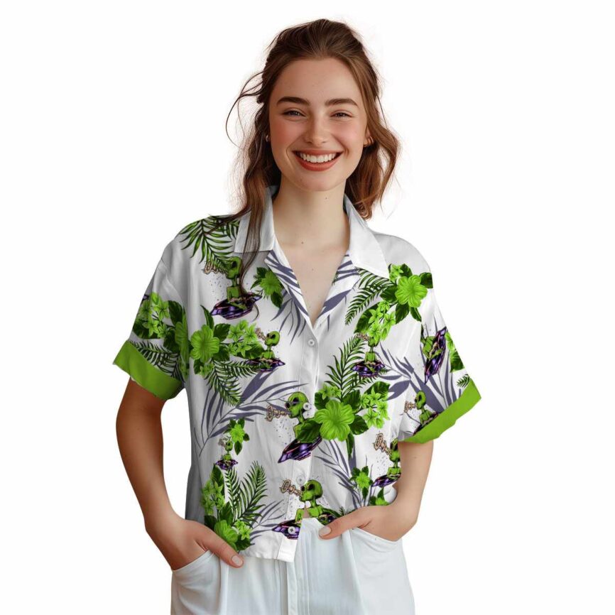 Alien US Flag Floral Hawaiian Shirt Top rated