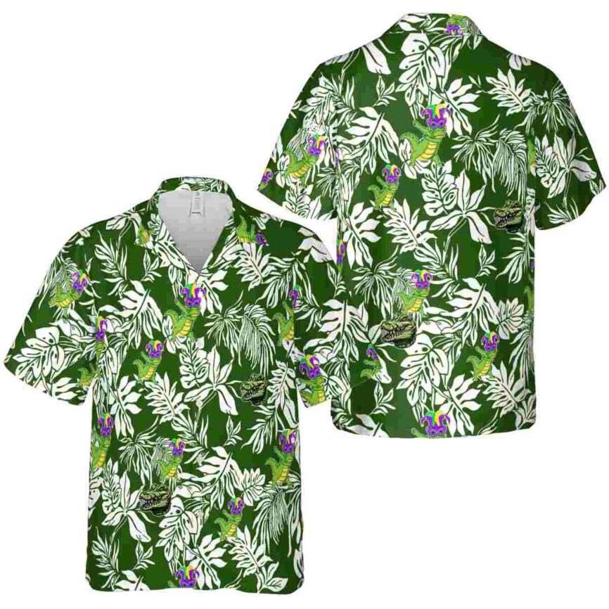 Alligator Bold Foliage Hawaiian Shirt Premium grade