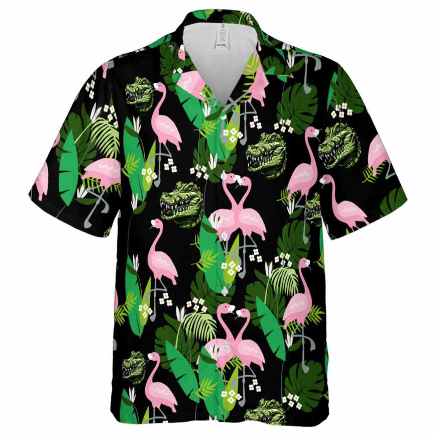 Alligator Flamingo Leaf Hawaiian Shirt Fashion forward