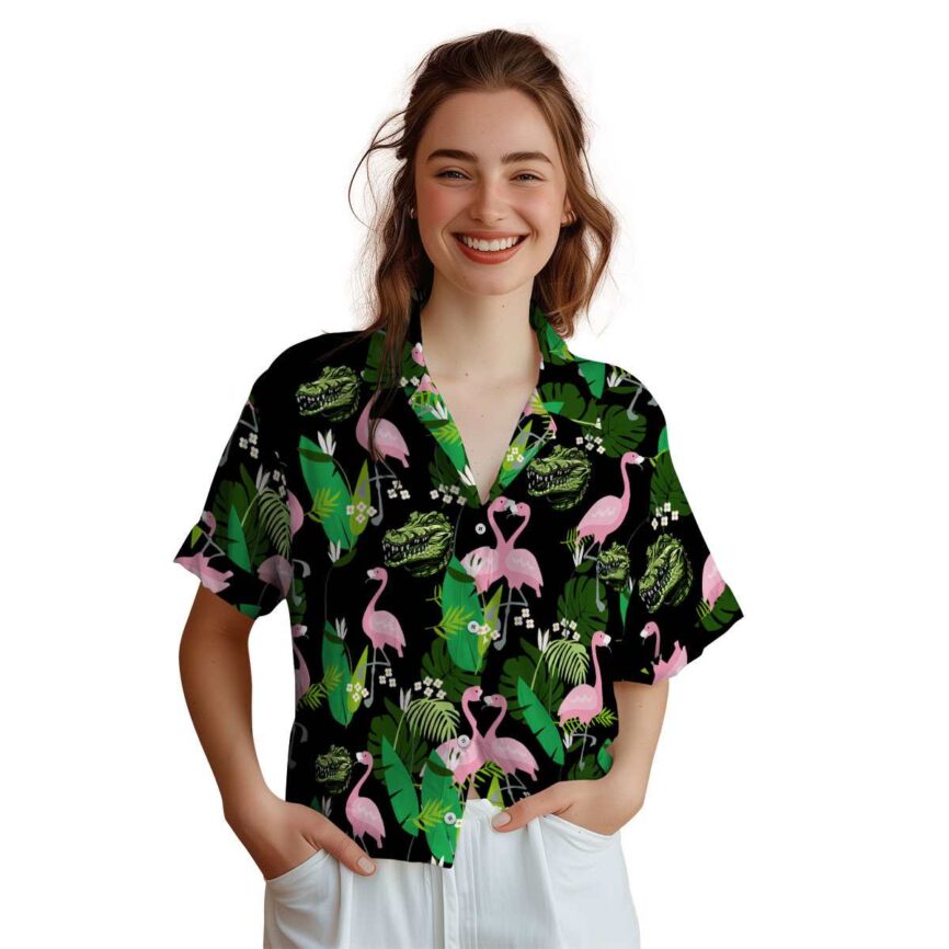 Alligator Flamingo Leaf Hawaiian Shirt Top rated