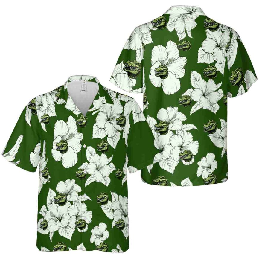 Alligator Hibiscus Flower Hawaiian Shirt Premium grade