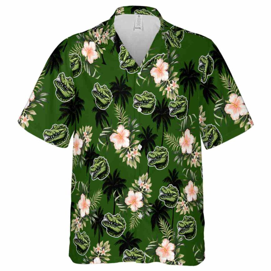 Alligator Hibiscus Palm Hawaiian Shirt Fashion forward