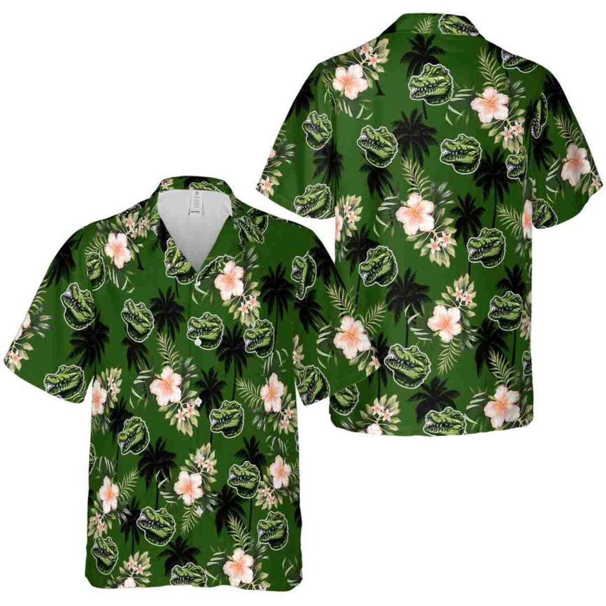 Alligator Hibiscus Palm Hawaiian Shirt Premium grade