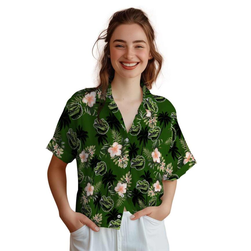 Alligator Hibiscus Palm Hawaiian Shirt Top rated