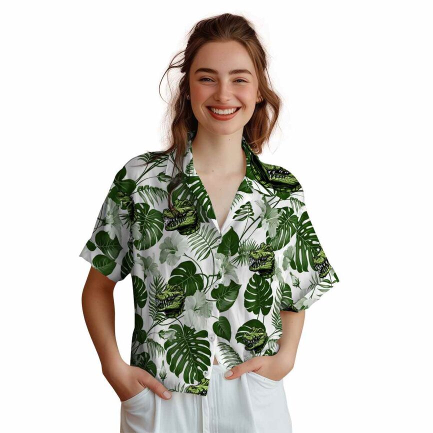 Alligator Leaf Pattern Hawaiian Shirt Top rated