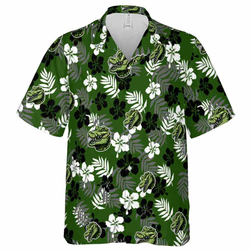 Alligator Leafy Hibiscus Hawaiian Shirt Fashion forward