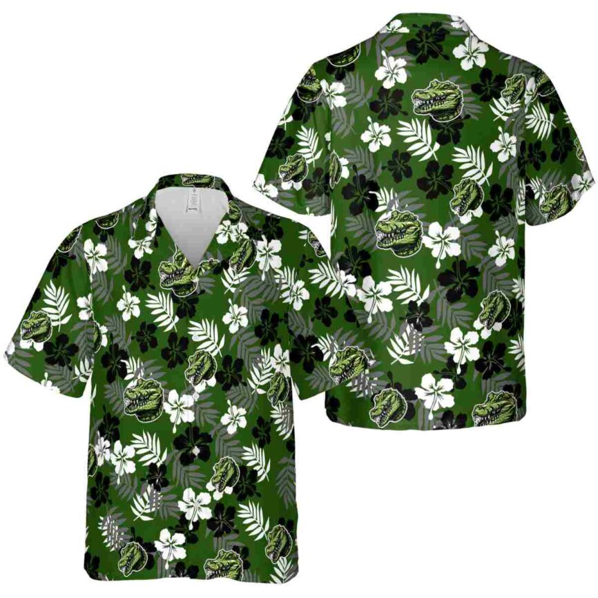 Alligator Leafy Hibiscus Hawaiian Shirt Premium grade