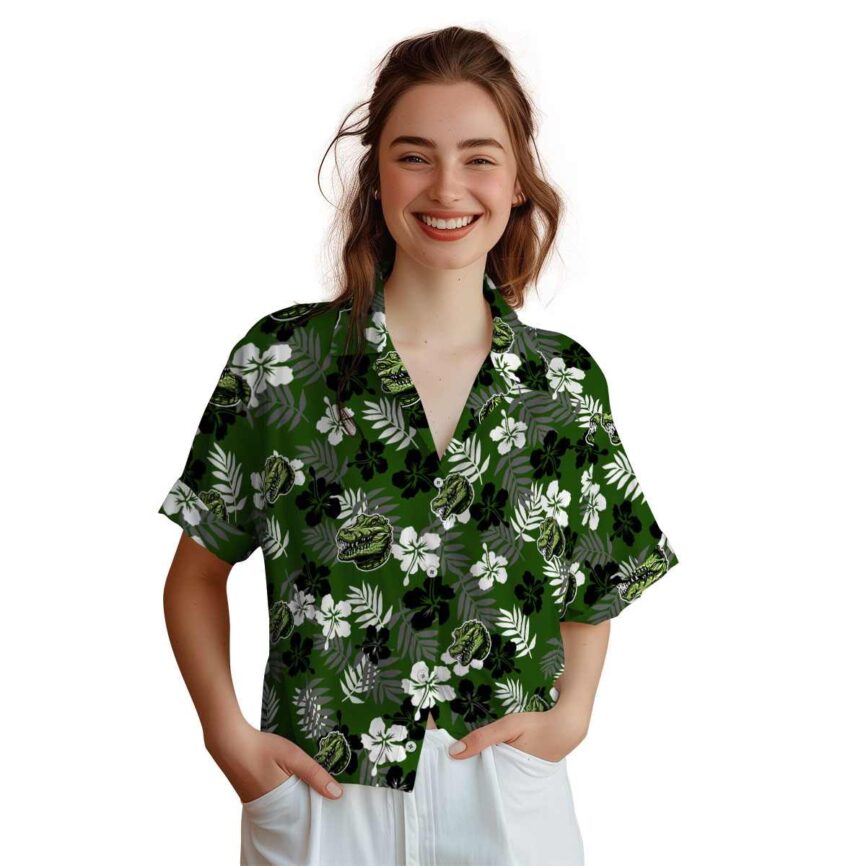 Alligator Leafy Hibiscus Hawaiian Shirt Top rated