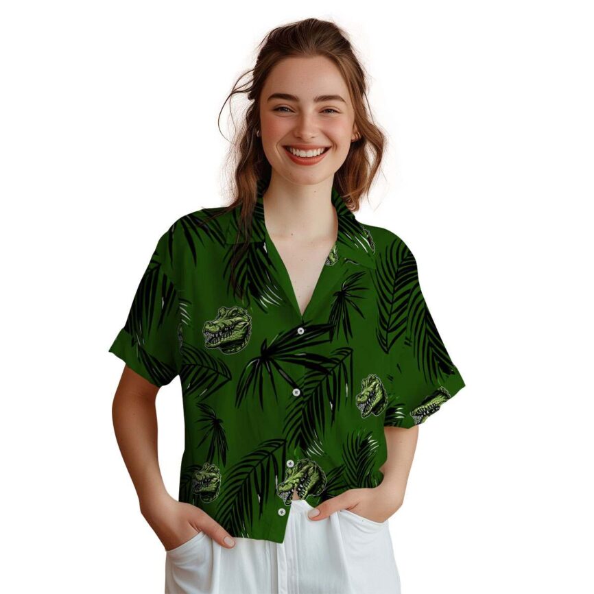 Alligator Monochrome Palm Hawaiian Shirt Top rated