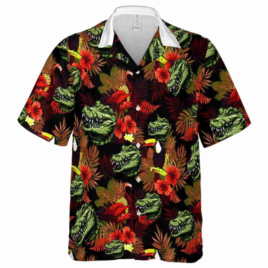 Alligator Tropical Bird Hawaiian Shirt Fashion forward