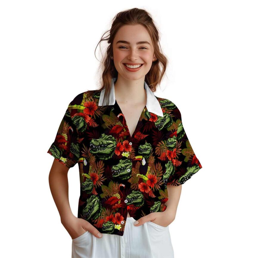 Alligator Tropical Bird Hawaiian Shirt Top rated