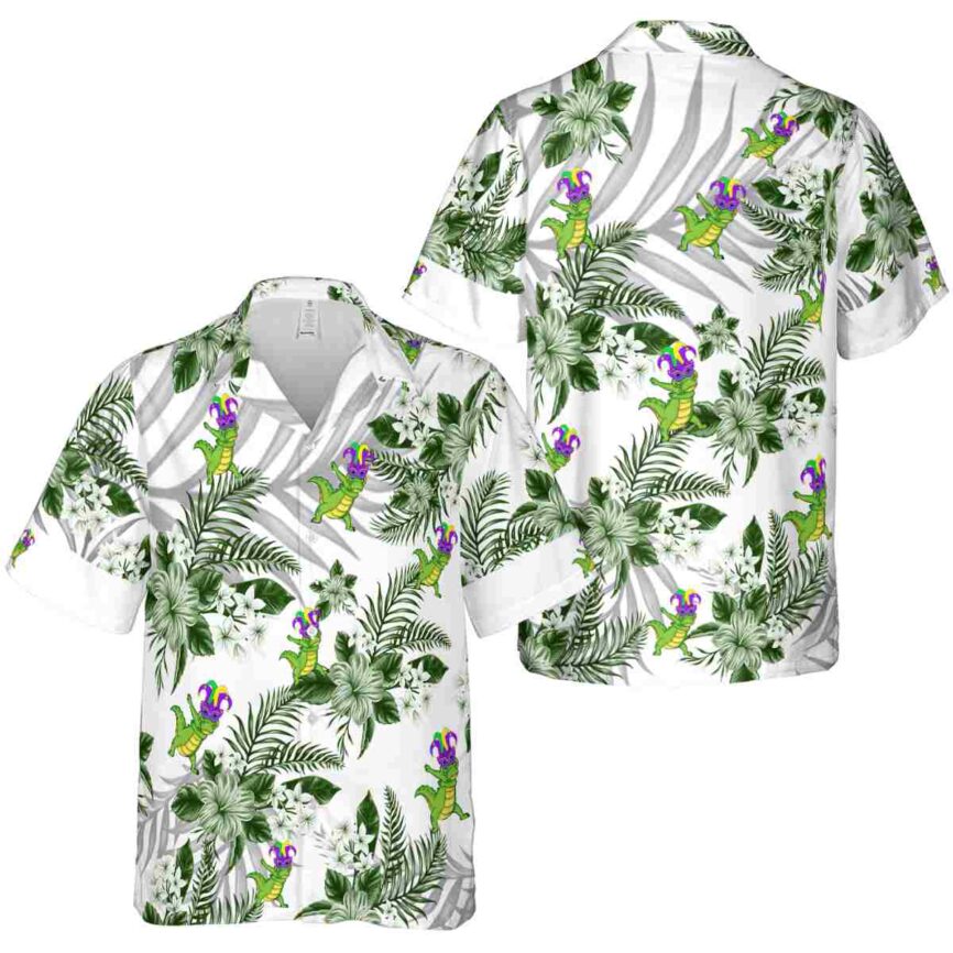 Alligator Tropical Blossom Hawaiian Shirt Premium grade