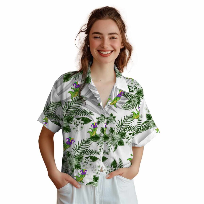 Alligator Tropical Blossom Hawaiian Shirt Top rated