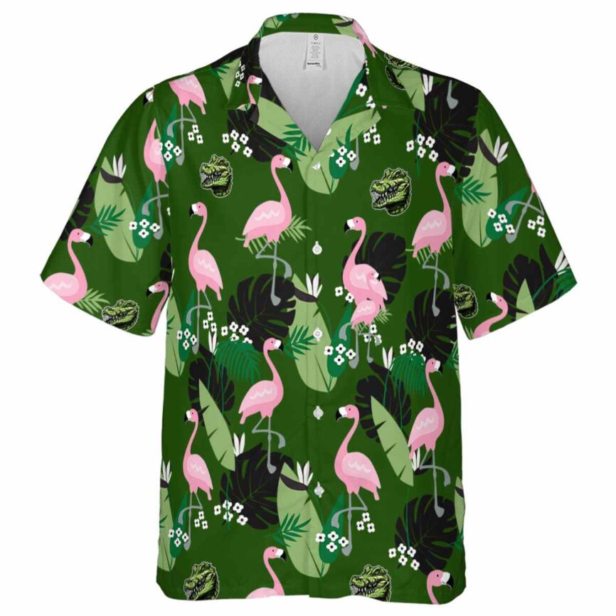 Alligator Tropical Flamingo Hawaiian Shirt Fashion forward