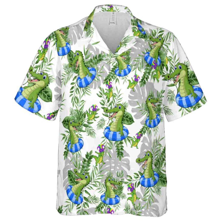 Alligator Tropical Fronds Hawaiian Shirt Fashion forward