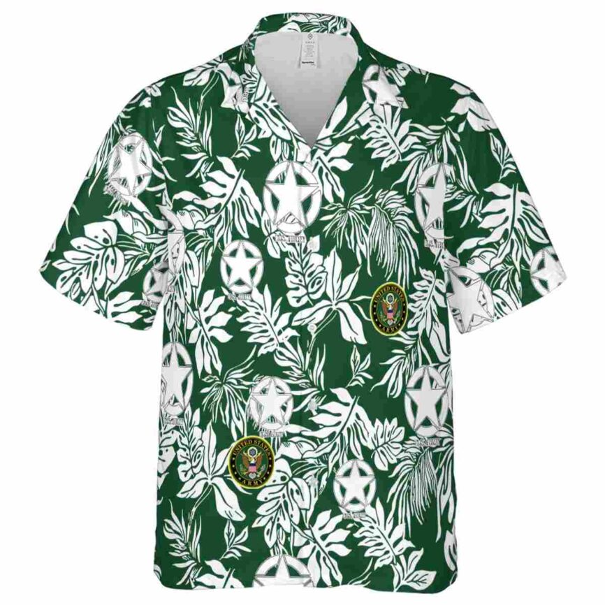 Army Bold Foliage Hawaiian Shirt Fashion forward