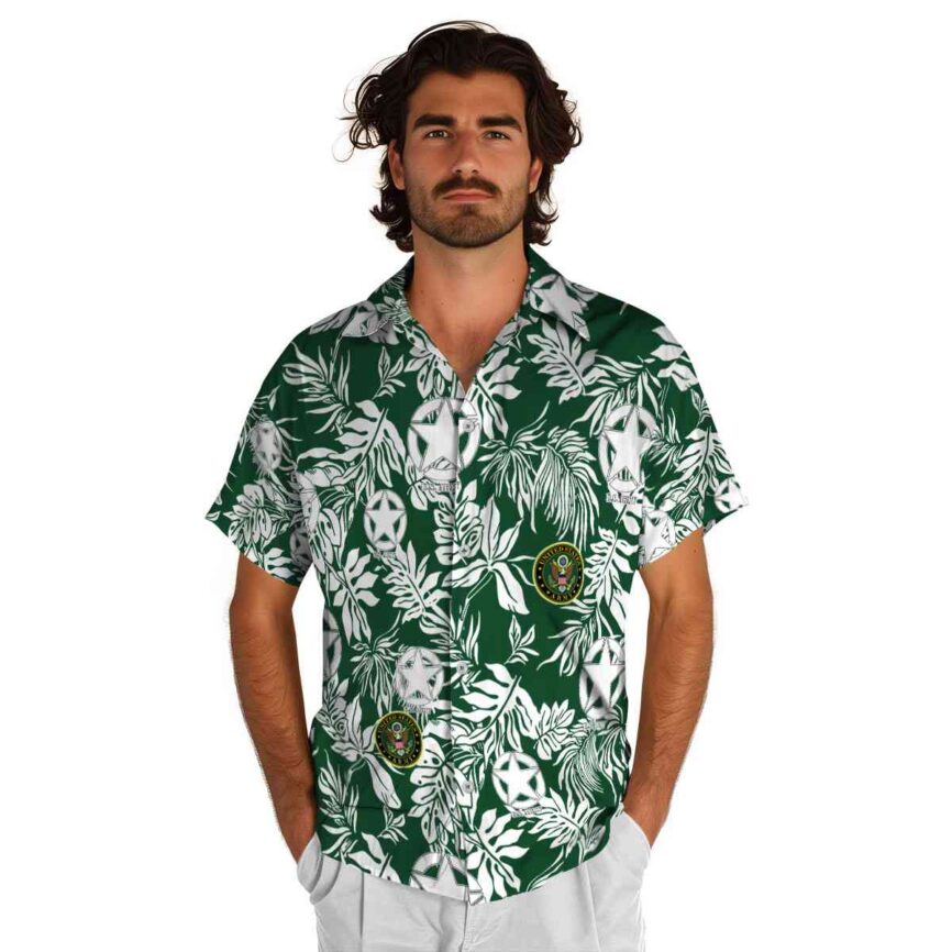 Army Bold Foliage Hawaiian Shirt New Arrival