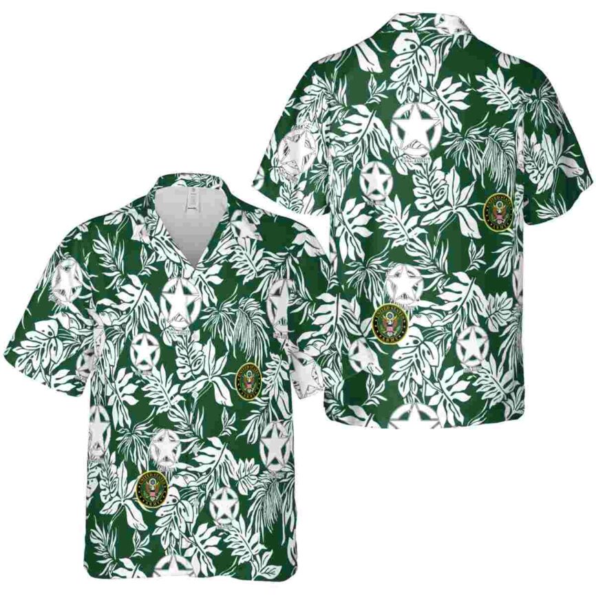 Army Bold Foliage Hawaiian Shirt Premium grade