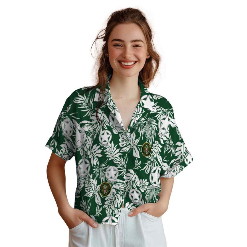 Army Bold Foliage Hawaiian Shirt Top rated