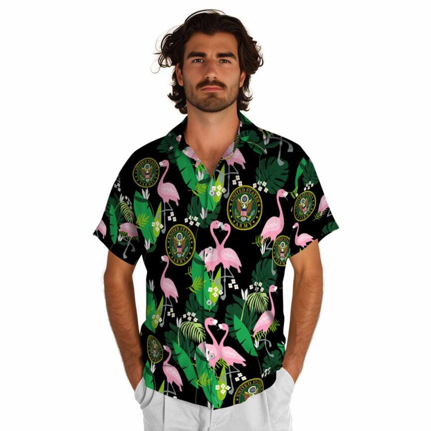 Army Flamingo Leaf Hawaiian Shirt New Arrival