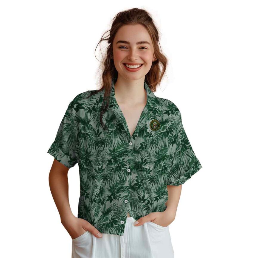 Army Foliage Print Hawaiian Shirt Top rated