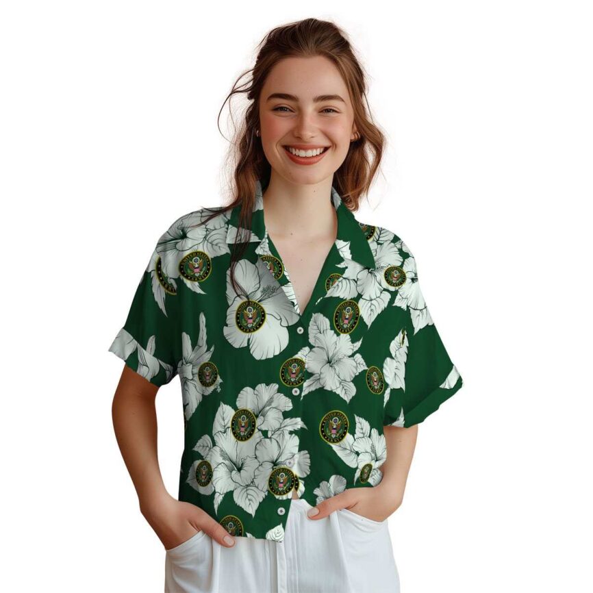 Army Hibiscus Flower Hawaiian Shirt Top rated