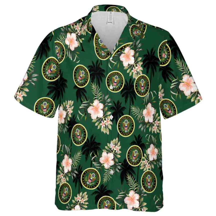 Army Hibiscus Palm Hawaiian Shirt Fashion forward