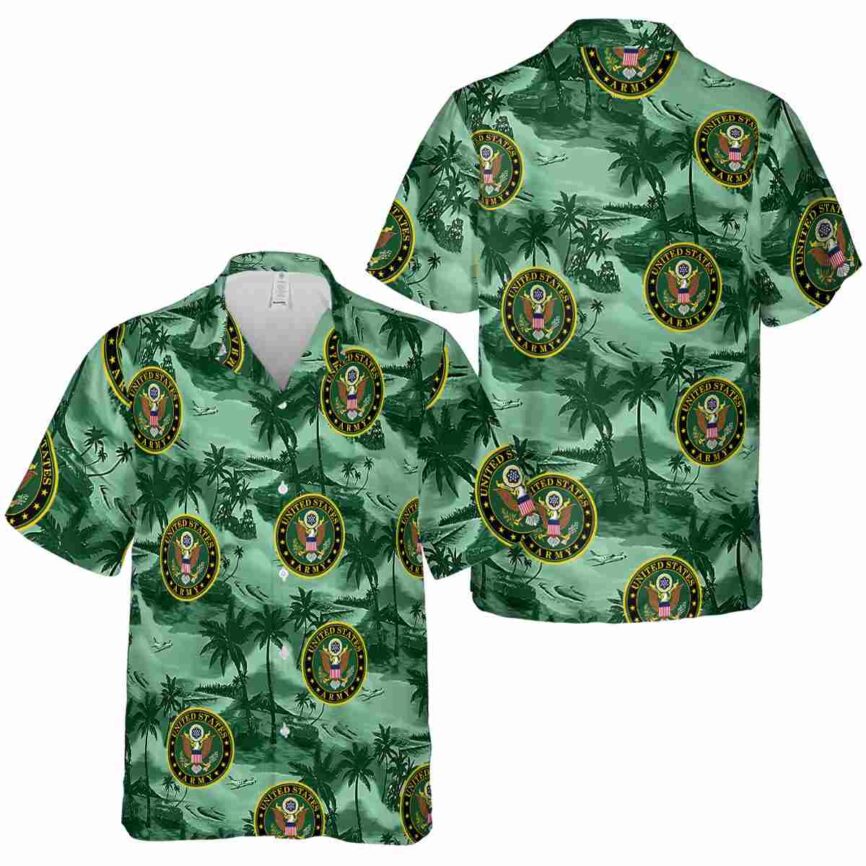 Army Island Beach Hawaiian Shirt Premium grade