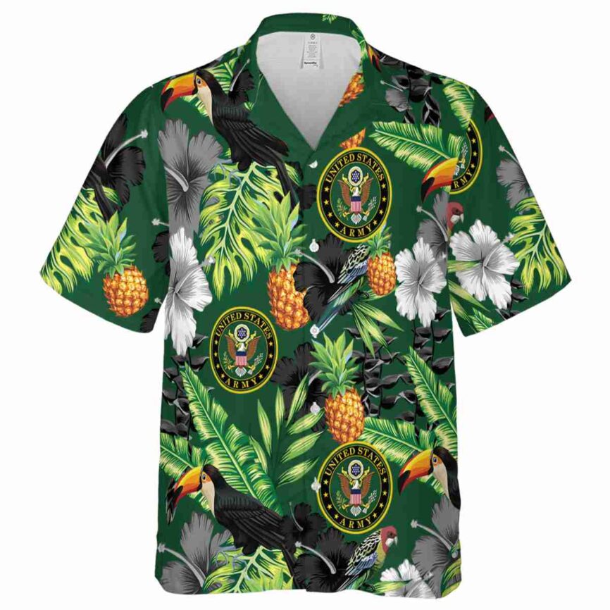 Army Leafy Toucan Hawaiian Shirt Fashion forward