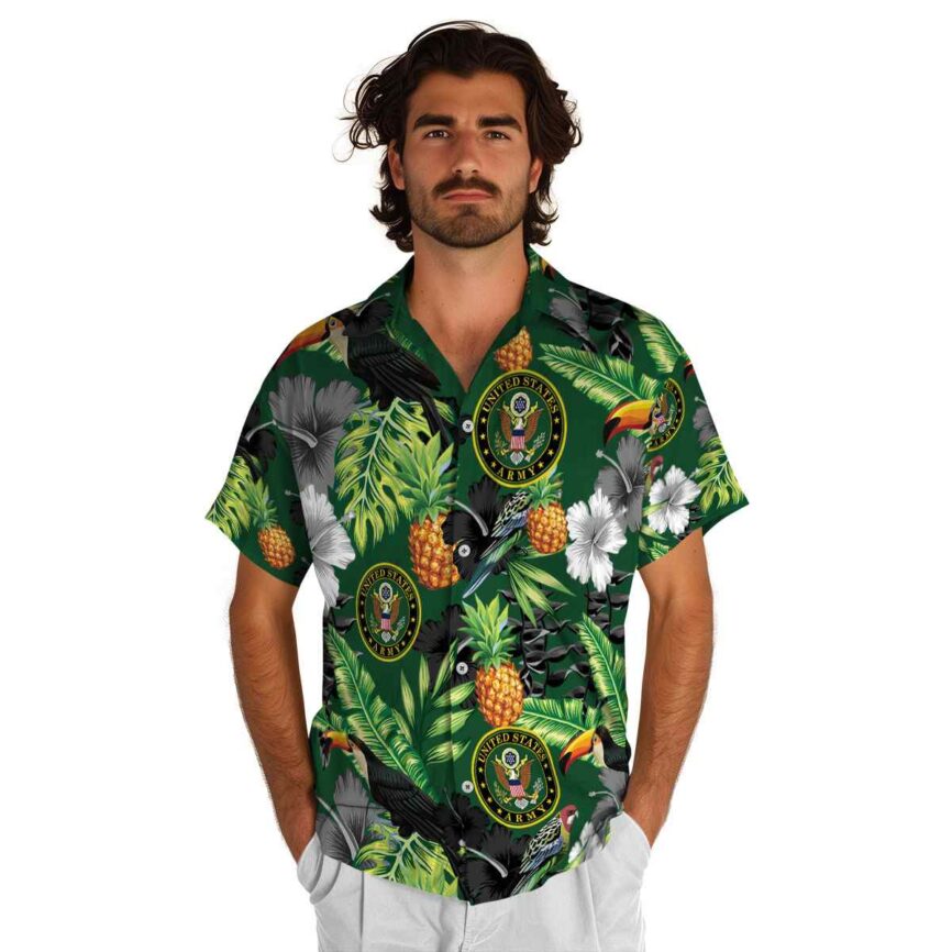 Army Leafy Toucan Hawaiian Shirt New Arrival