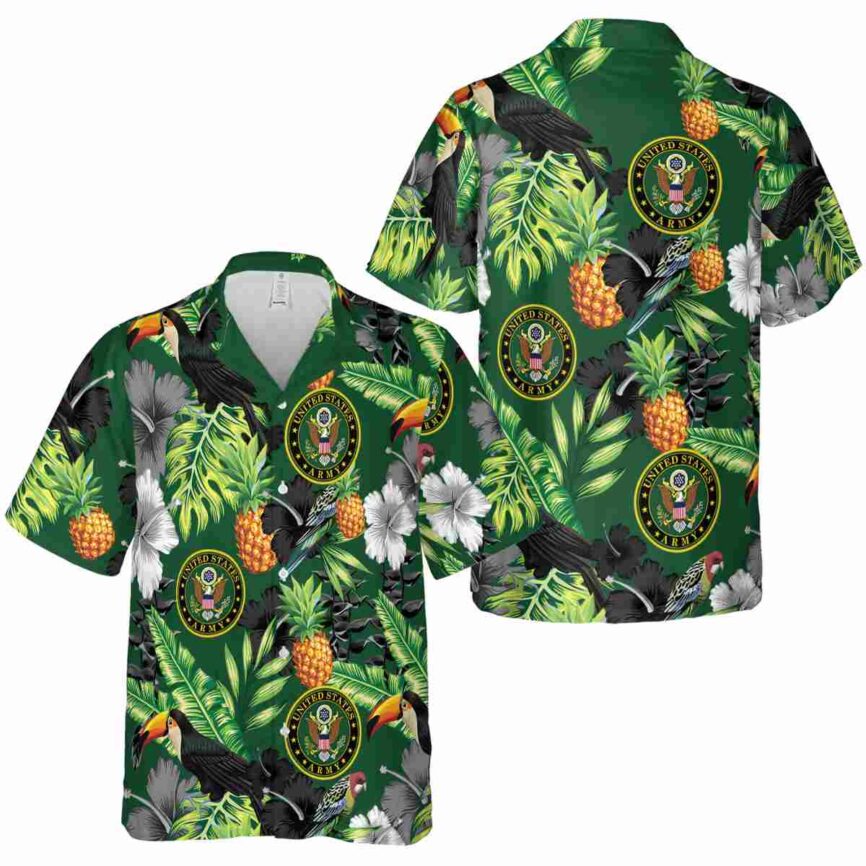 Army Leafy Toucan Hawaiian Shirt Premium grade