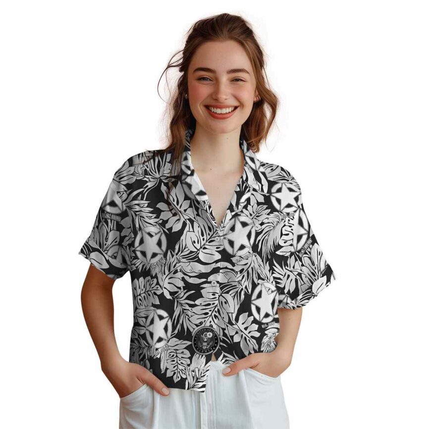 Army Monstera Foliage Hawaiian Shirt Top rated