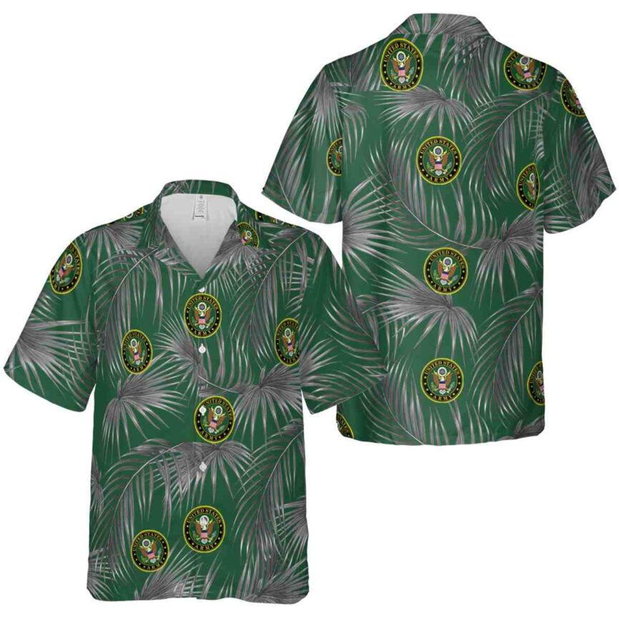 Army Palm Frond Hawaiian Shirt Premium grade