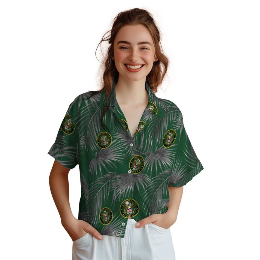 Army Palm Frond Hawaiian Shirt Top rated