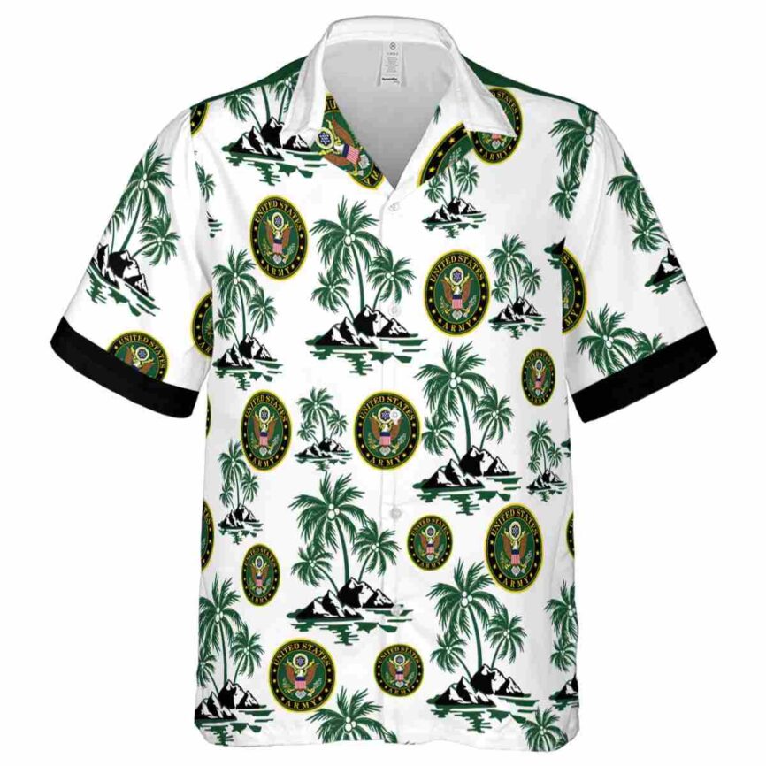 Army Palm Island Graphic Hawaiian Shirt Fashion forward