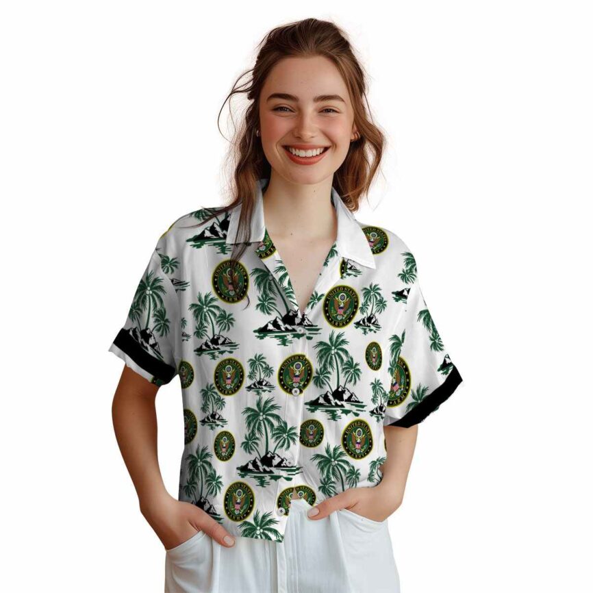 Army Palm Island Graphic Hawaiian Shirt Top rated