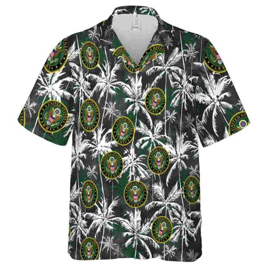 Army Palm Themed Hawaiian Shirt Fashion forward