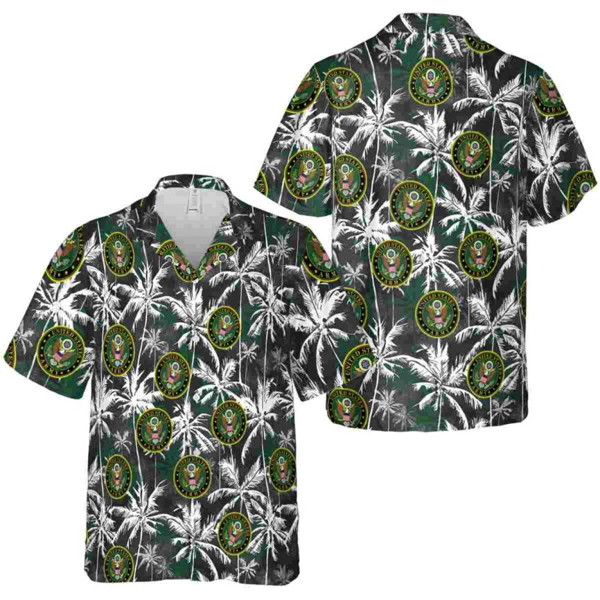 Army Palm Themed Hawaiian Shirt Premium grade