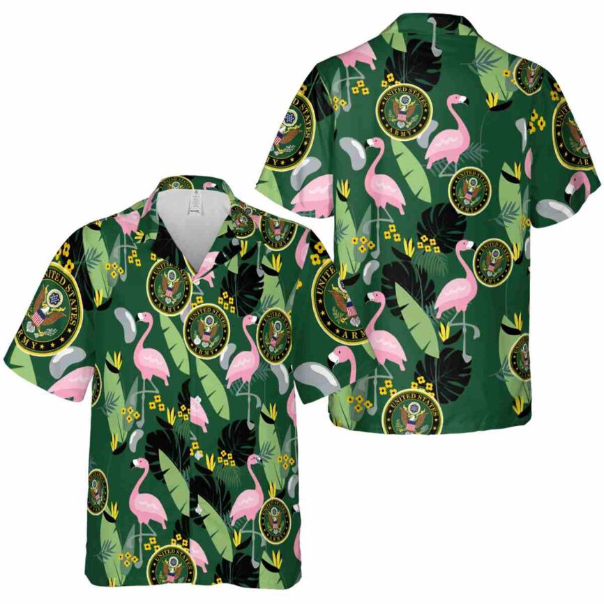 Army Pink Flamingo Hawaiian Shirt Premium grade