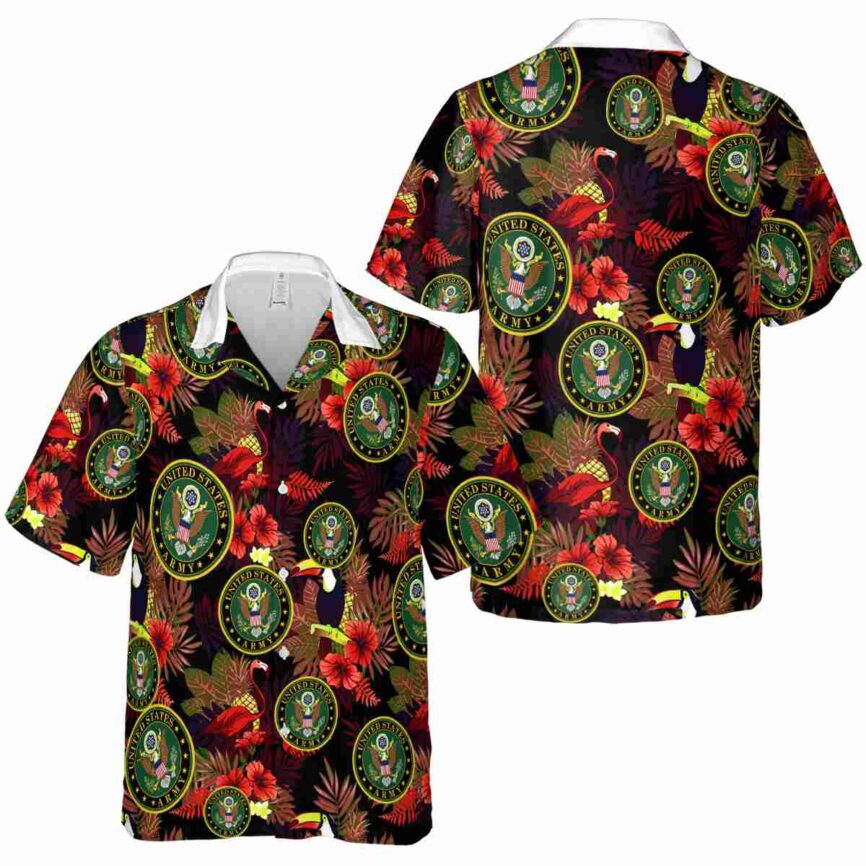 Army Tropical Bird Hawaiian Shirt Premium grade