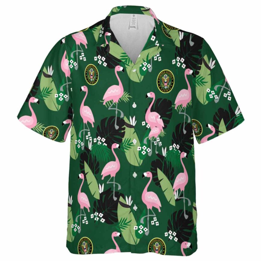 Army Tropical Flamingo Hawaiian Shirt Fashion forward