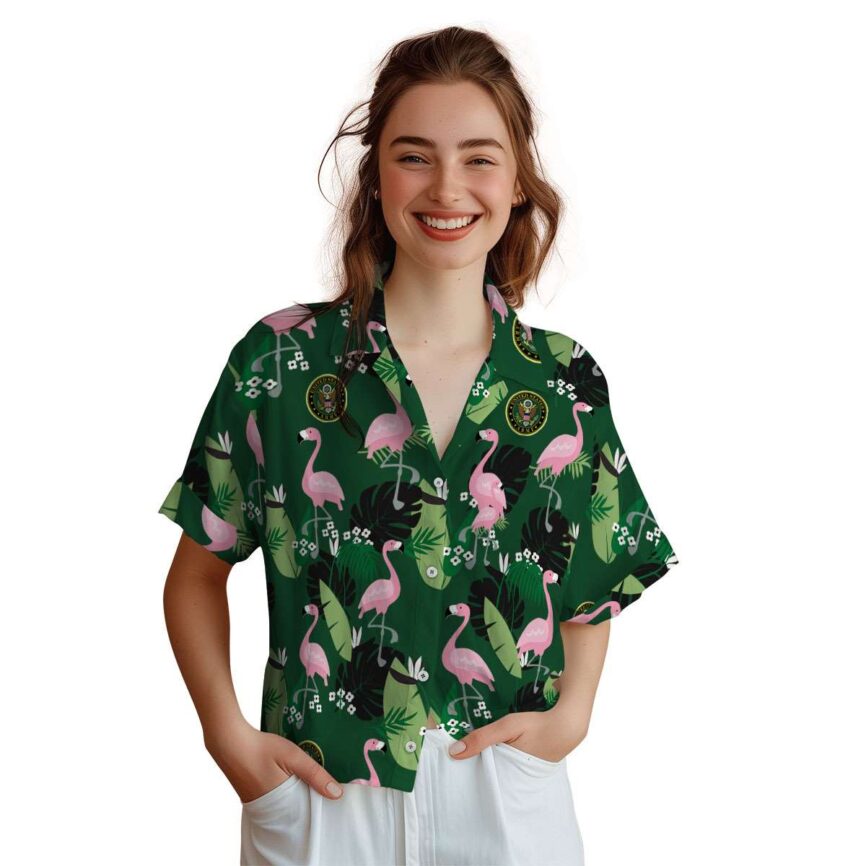 Army Tropical Flamingo Hawaiian Shirt Top rated