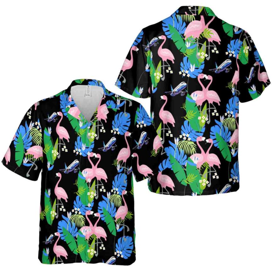 Aviation Flamingo Leaf Hawaiian Shirt Premium grade