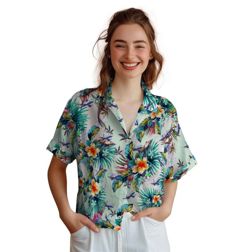 Aviation Floral Burst Hawaiian Shirt Top rated