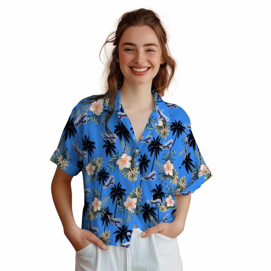 Aviation Hibiscus Palm Hawaiian Shirt Top rated