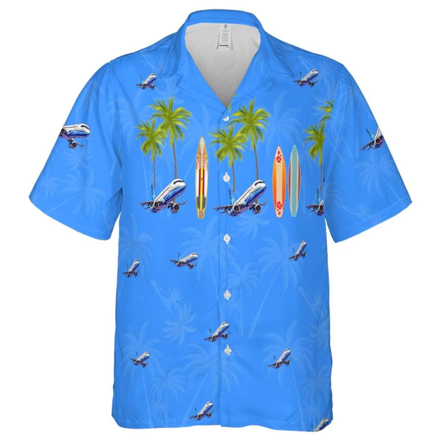 Aviation Island Theme Hawaiian Shirt Fashion forward